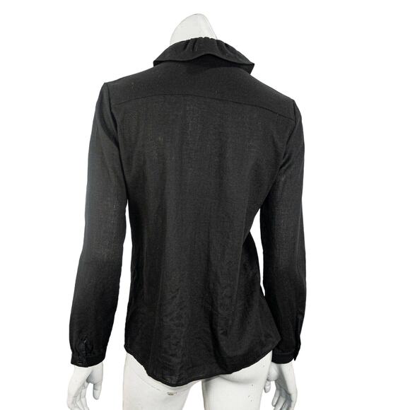 A.P.C. Bow-Tie Button up Shirt in Black Cotton Size 38 - Picture 4 of 8